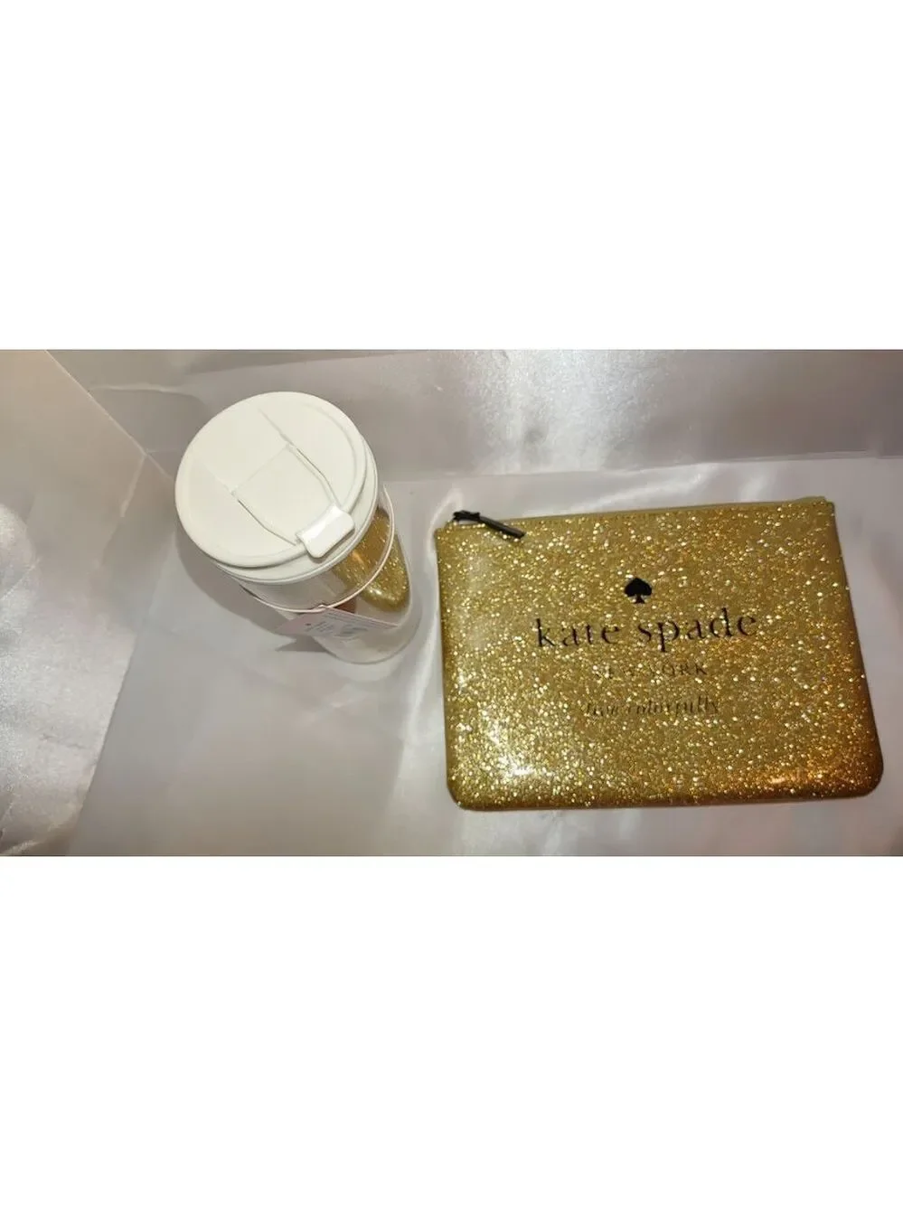 Kate Spade New York Gia Glitter Pouch & Tumbler